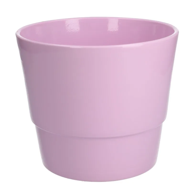 Rožinis klasikinis vazonas — Aukštis: 15cm, skersmuo: 18 cm