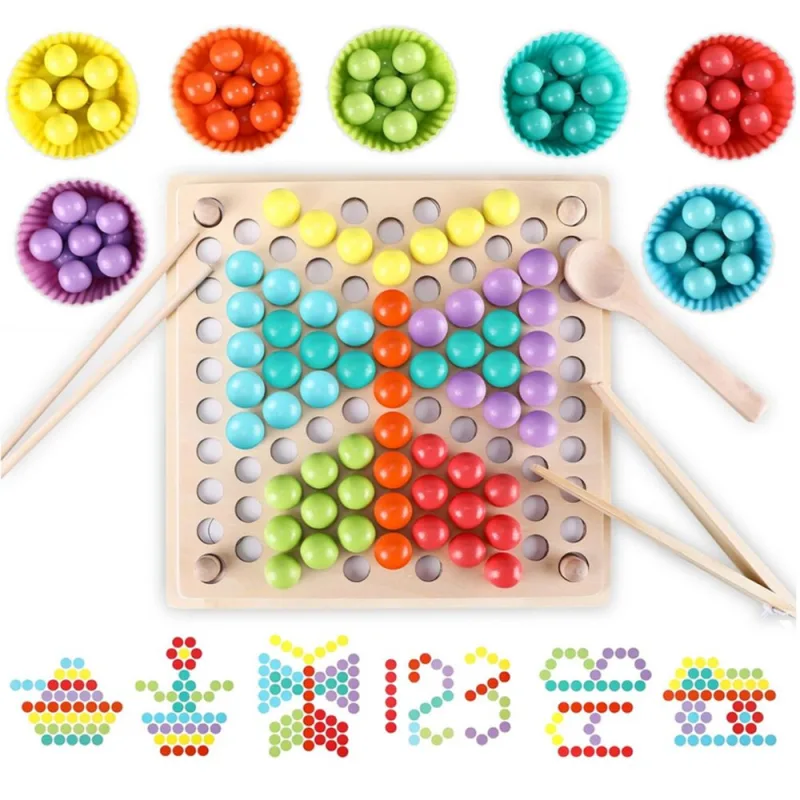 WOOPIE spalvotų kamuoliukų Montessori dėlionės mozaikos rūšiavimo rinkinys · 1