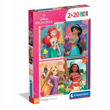 Clementoni dėlionė „Disney princesės“ – 2 × 20 detalių