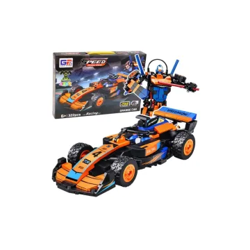 Konstruktorius Lenktyninis automobilis-robotas 2-in-1, oranžinis, 322 el.