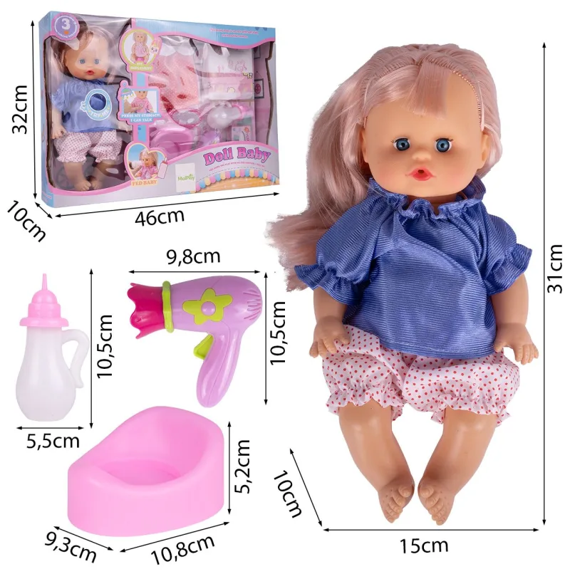 Interaktyvi lėlė kūdikis su priedais, 31 cm · 3