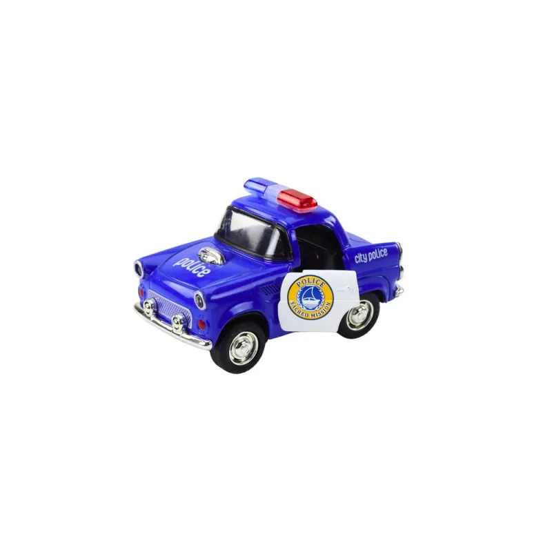Klasikinis policijos automobilis 1:38 Važiuoti žibintai skleidžia garsus mėlyna spalva · 2