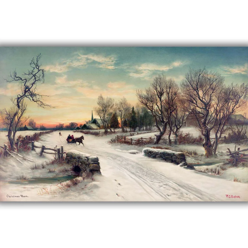 Reprodukcija „Kalėdų rytas“, W. C. Bauer (1880)
