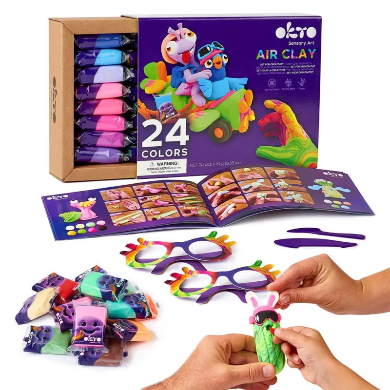 Kūrybinis rinkinys Air clay Modelino rinkinys - 24 spalvų rinkinys · 1