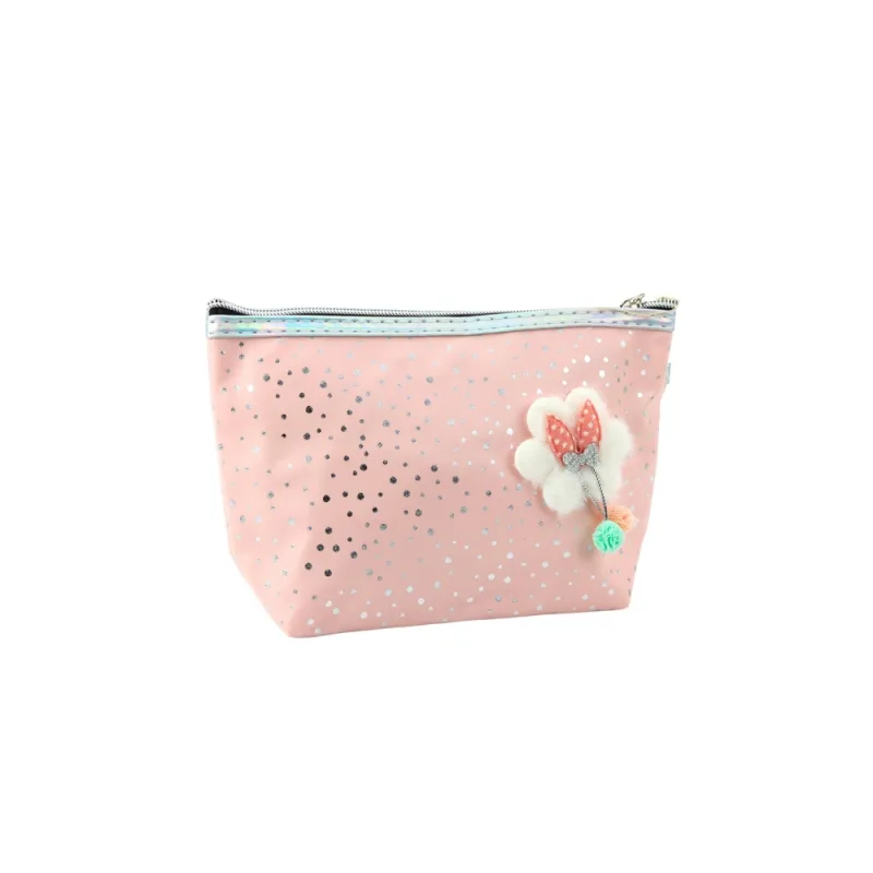 Pieštukinė - kosmetinė Shiny Dots Powder Pink 23x16cm · 3
