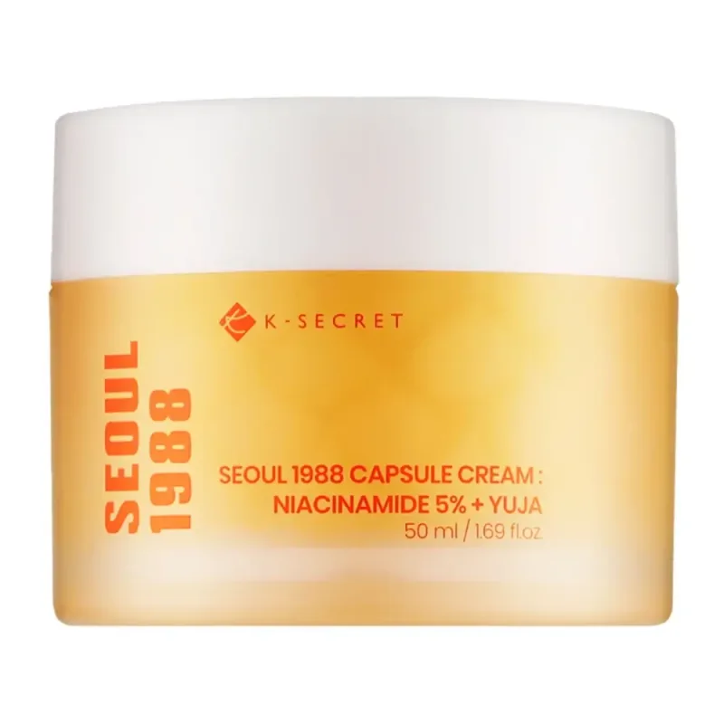 K-SECRET Seoul 1988 Capsule Cream Niacinamide 5% + Yuja – šviesinamasis veido kremas · 1
