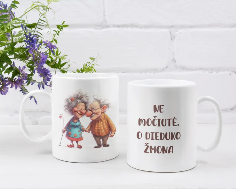 Standartinis puodelis „Ne močiutė, o dieduko žmona“