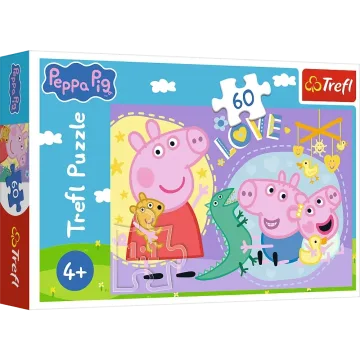 Dėlionė – 60 – Laiminga kiaulytė – Peppa – Trefl 17414