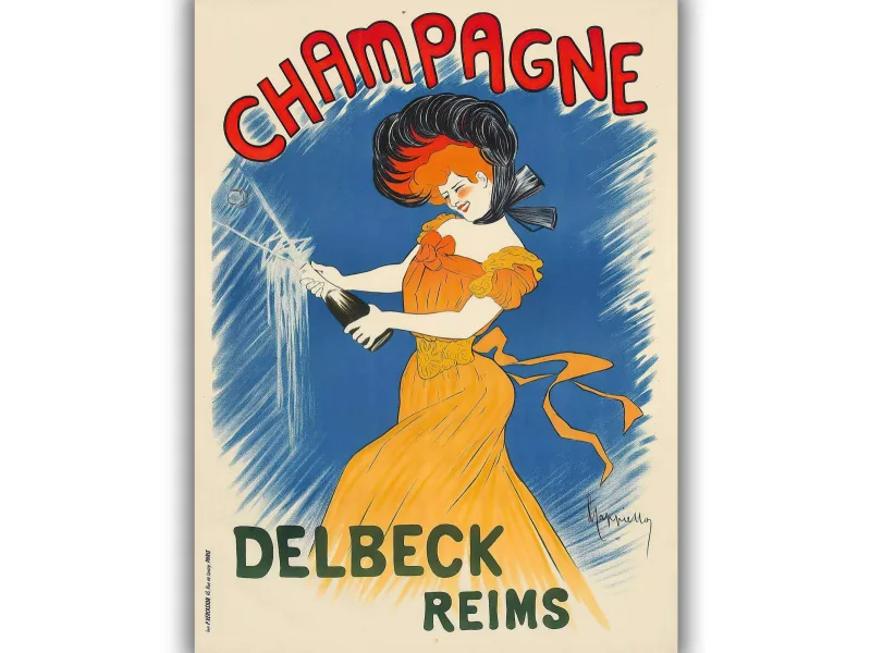 Retro reklaminis plakatas „Šampanas“