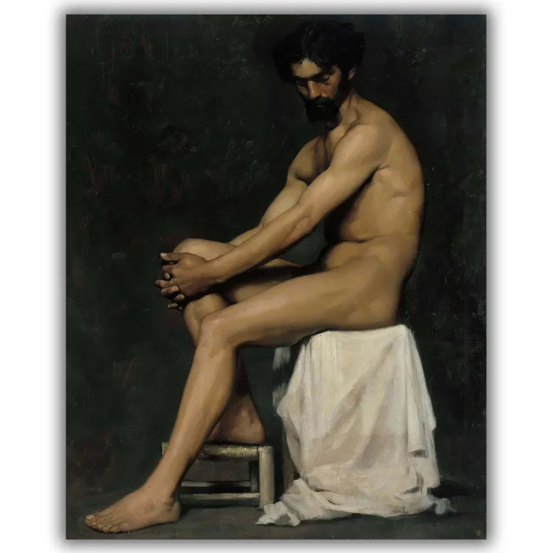 Reprodukcija „Sėdintis vyras“, Albert Edelfelt (1875)
