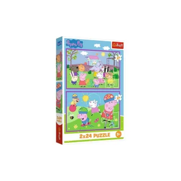 Dėlionė – 2x24 – Peppa žaidimų aikštelėje – Peppa – Trefl  34435