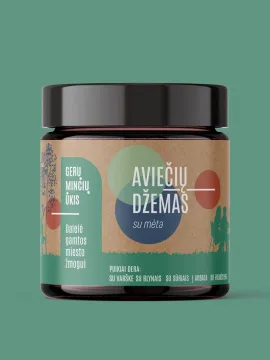 Aviečių džemas su mėtomis, 230g