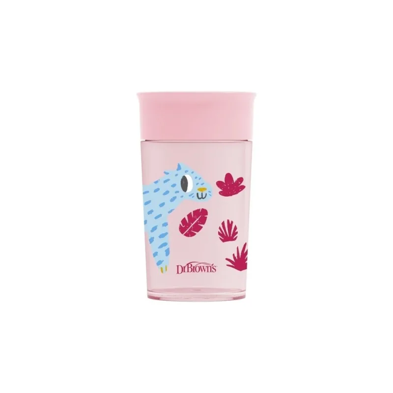 TC01093 PUODELIS 360* GERIAMAS KAIP STIKLINĖ 300ML ROŽINĖS SPALVOS · 1
