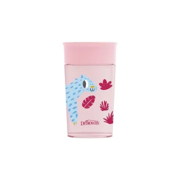 TC01093 PUODELIS 360* GERIAMAS KAIP STIKLINĖ 300ML ROŽINĖS SPALVOS