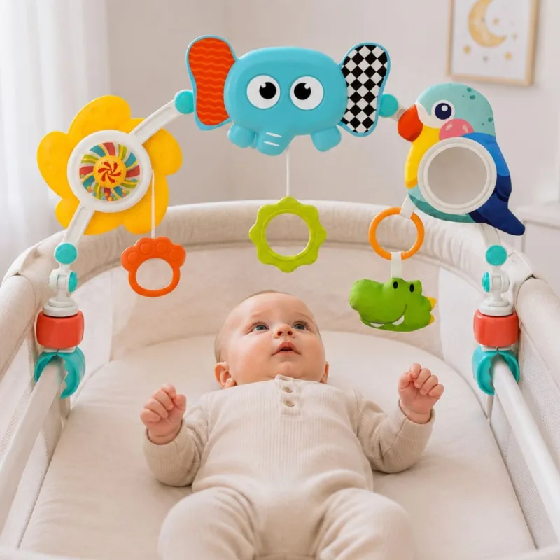Žaislų lankas WOOPIE BABY Drambliukas lovelei, vežimėliui ar automobilio kėdutei · 2