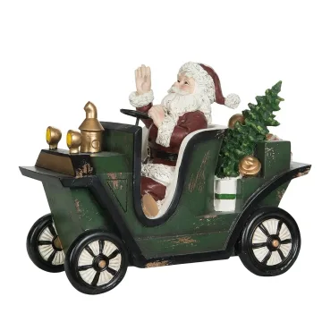 Dekoracija Kalėdų Senelis automobilyje — 25x12x19cm