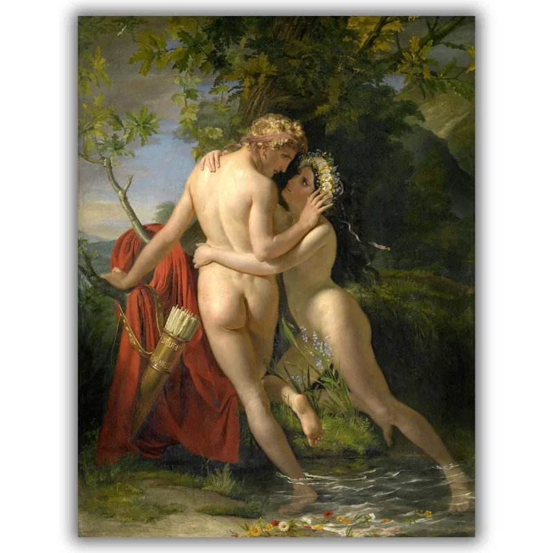 Reprodukcija „Nimfa Salmacis ir Hermafroditas“, François-Joseph Navez (1829)