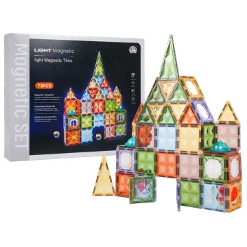 Šviečiantis magnetinis 3D konstruktorius, 75 el.