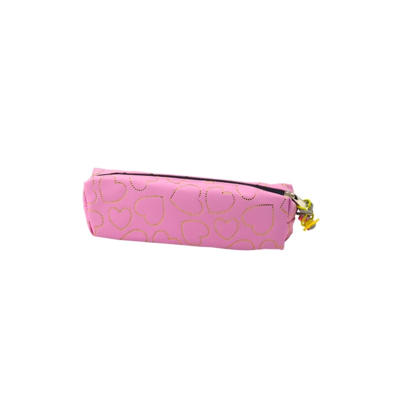 Vieno skyriaus pieštukų dėklas 20x6,5 cm, Golden Hearts rožinis · 3