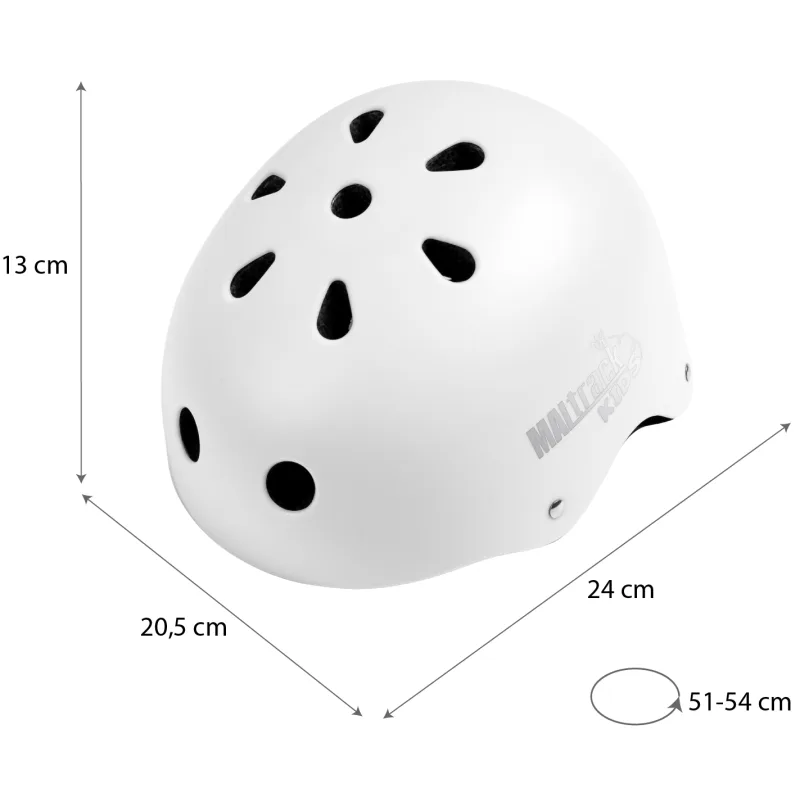 Vaikiškas dviratininko šalmas, reguliuojamas, 48–54 cm, baltas · 3