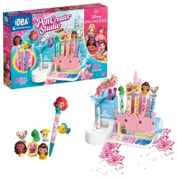 Kūrybinis spalvingų rašiklių rinkinys Idea Art Pen Factory Disney princesės Clementoni 18210
