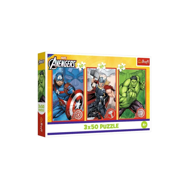 Dėlionė - 3x50 - Jūsų herojus / Disney Marvel The Avengers Trefl 34891 · 1