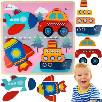 Medinė dėlionė Transporto priemonės 30 × 30 cm