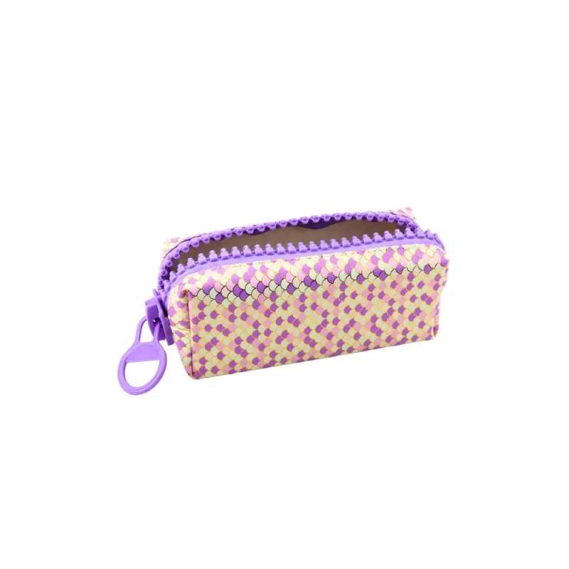 Undinėlė svarstyklės modelis Didelis violetinės spalvos užtrauktukas mokyklinis pieštukų dėklas 21x8cm · 2