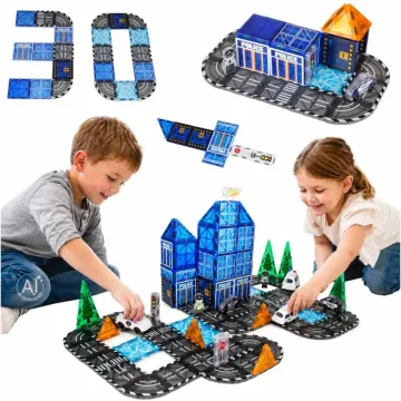 Magnetinis konstruktorius 3D Policija su automobiliais, 91 el.