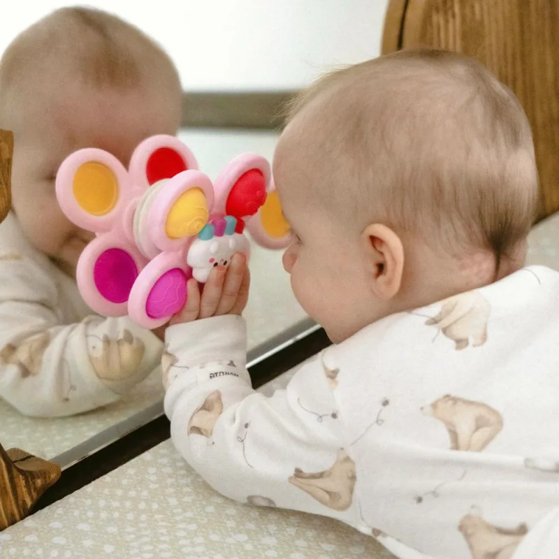 Sensorinis žaislas su keičiamais elementais WOOPIE BABY Space Spinner Pop-it, 3 vnt, rožinis · 2