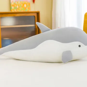 Pliušinis delfinas pilkas 70 cm (Pažeistas)