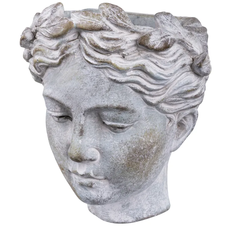 Sieninis vazonas moters galva, 19x17x13 cm