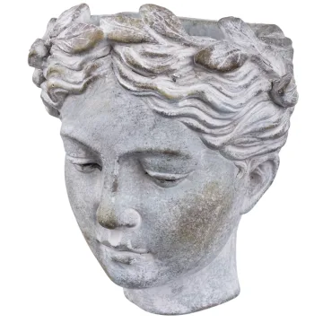 Sieninis vazonas moters galva, 19x17x13 cm