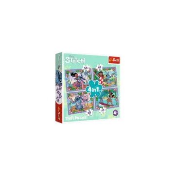 Dėlionė – 4-in-1 (35, 48, 54, 70) – „Lilo ir Stitch: beprotiška diena“ – „Trefl“ 34633