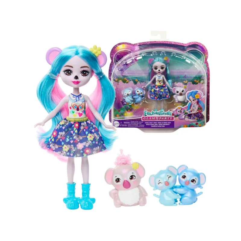 Lėlė koala Enchantimals su pandų šeima Joette ZA5107 · 1