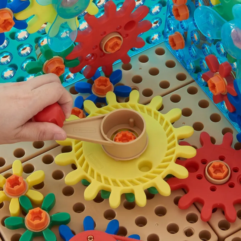 Spalvingų MASTERKIDZ priedų rinkinys Mixed Gears for STEM Wall Panels 198 el. · 2