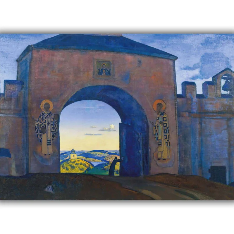 Reprodukcija „Ir mes atveriame vartus“, Nicholas Roerich (1922)