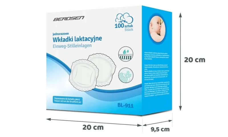 Vienkartiniai įklotai į liemenėlę Berdsen, itin sugeriantys, Berdsen BL-911100 vnt. · 3