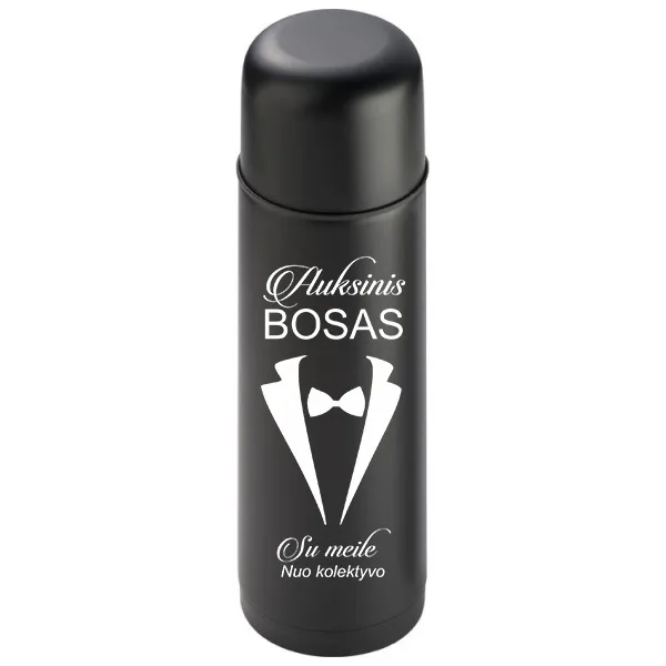 Juodas termosas „Auksinis Bosas“