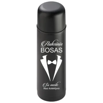 Juodas termosas „Auksinis Bosas“