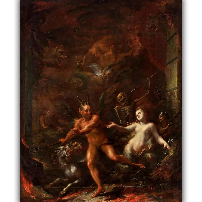 Reprodukcija „Pragaro vartai“, Giacomo Del Po, (1708)