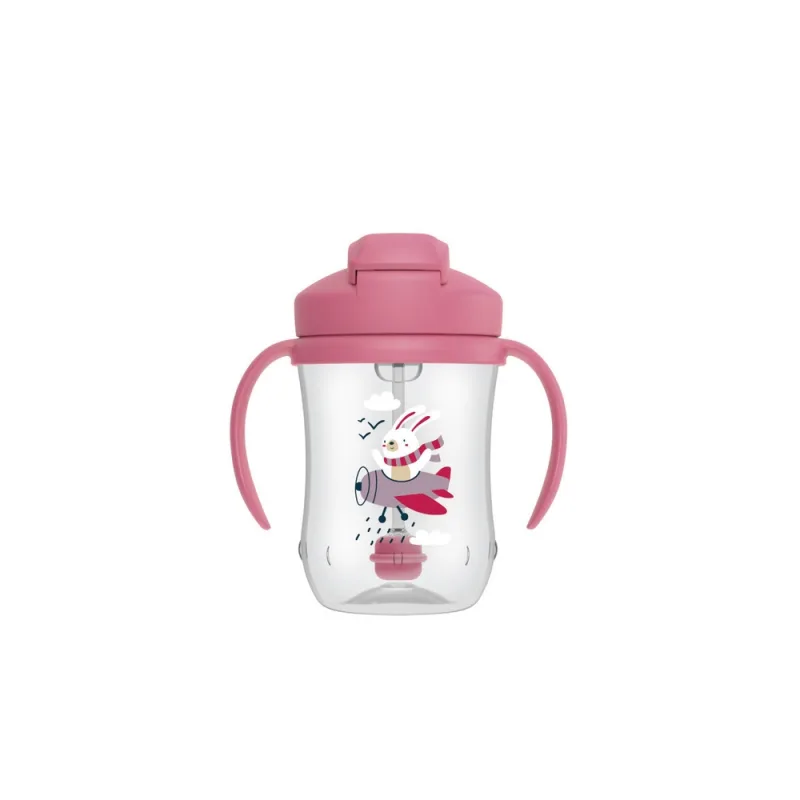 TC91011 PIRMASIS PUODELIS SU ŠIAUDELIU 270 ML ROŽINIS TRIUŠIS 6+