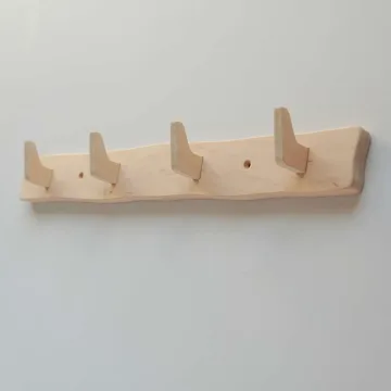 Medinė pirties pakaba su 4 kabliukais