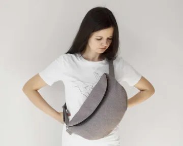 Šviesiai pilka rankinė per petį unisex, Avontuur