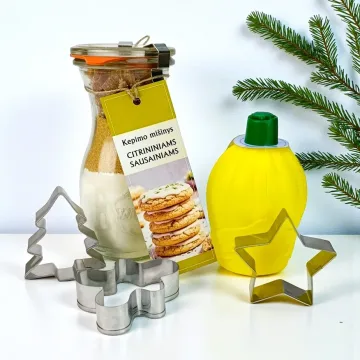 Dovanų rinkinys su kepimo mišiniu sausainiams