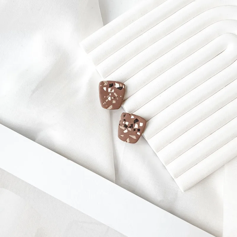 Auskarai ▪ Terrazzo_chocolate ▪