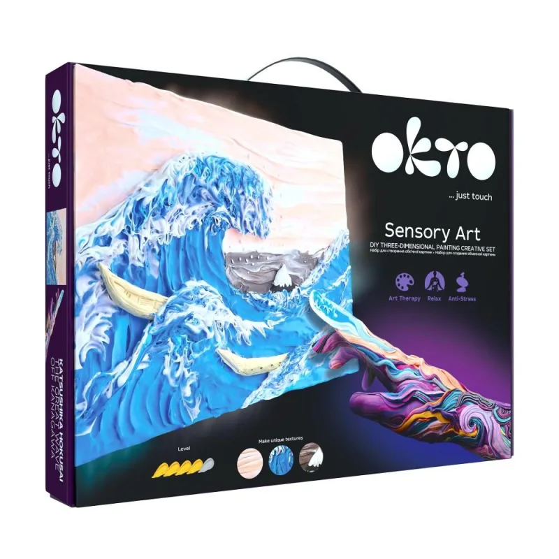Kūrybinis rinkinys Modelino rinkinys - 3D tapyba Big wave in Kanagawa (30*40 cm) · 1