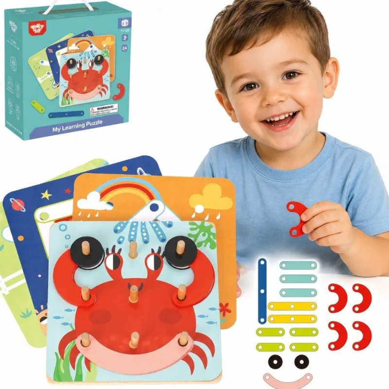 Medinė dėlionė su kaišteliais ir gyvūnų motyvais TOOKY TOY FSC sertifikuoti · 1