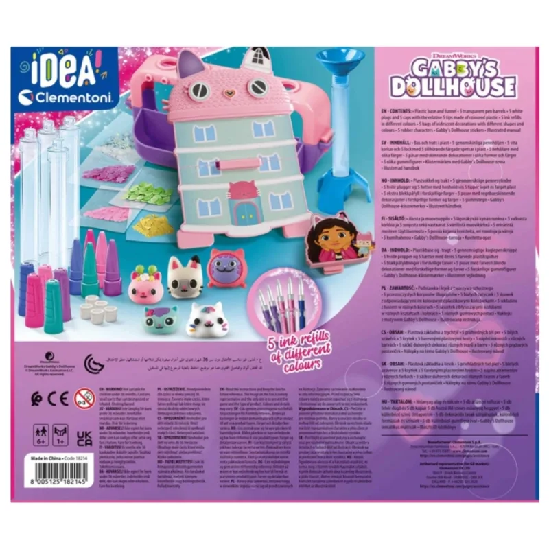 Kūrybinis 5 rašiklių dekoravimo rinkinys Idea Art Gabby Cat House Clementoni 18214 · 1