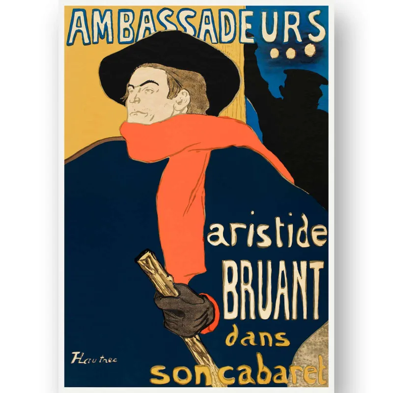 Reprodukcija „Aristide Bruant“, Henri de Toulouse–Lautrec